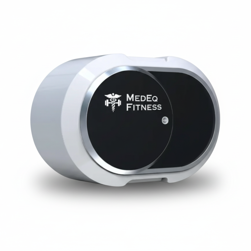 MedEq Fitness Smart Hyperbaric Chamber in white studio