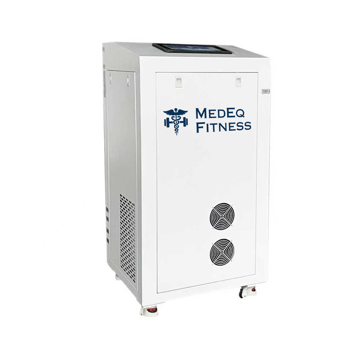 Host Unit 3-in-1 air compressor, ac, oxygen concentrator with MEDEQ FITNESS branding on a white background