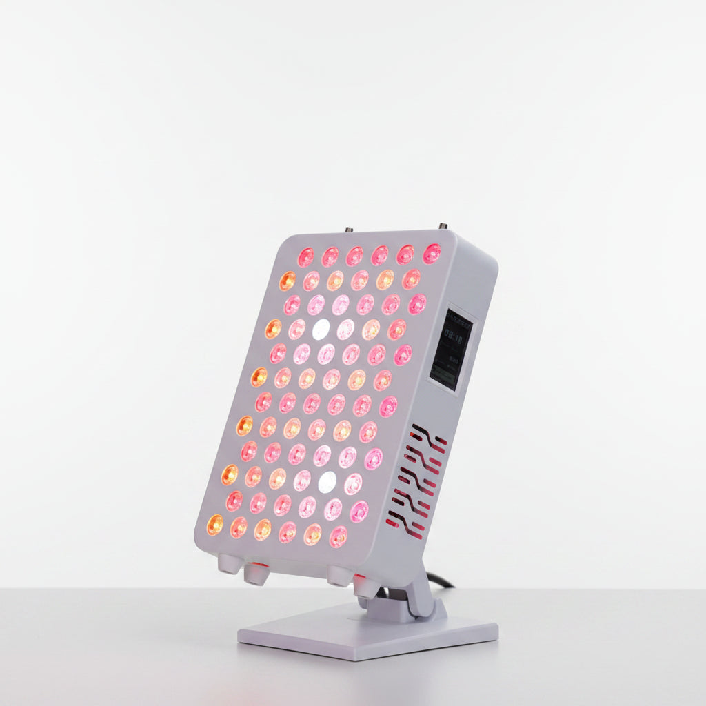 LED red light with panel on a white base