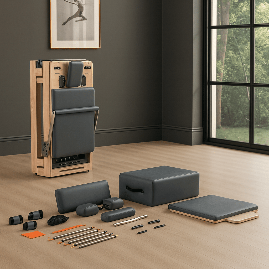 Folding Professional Solid Wood Pilates Reformer - MedEq Fitness