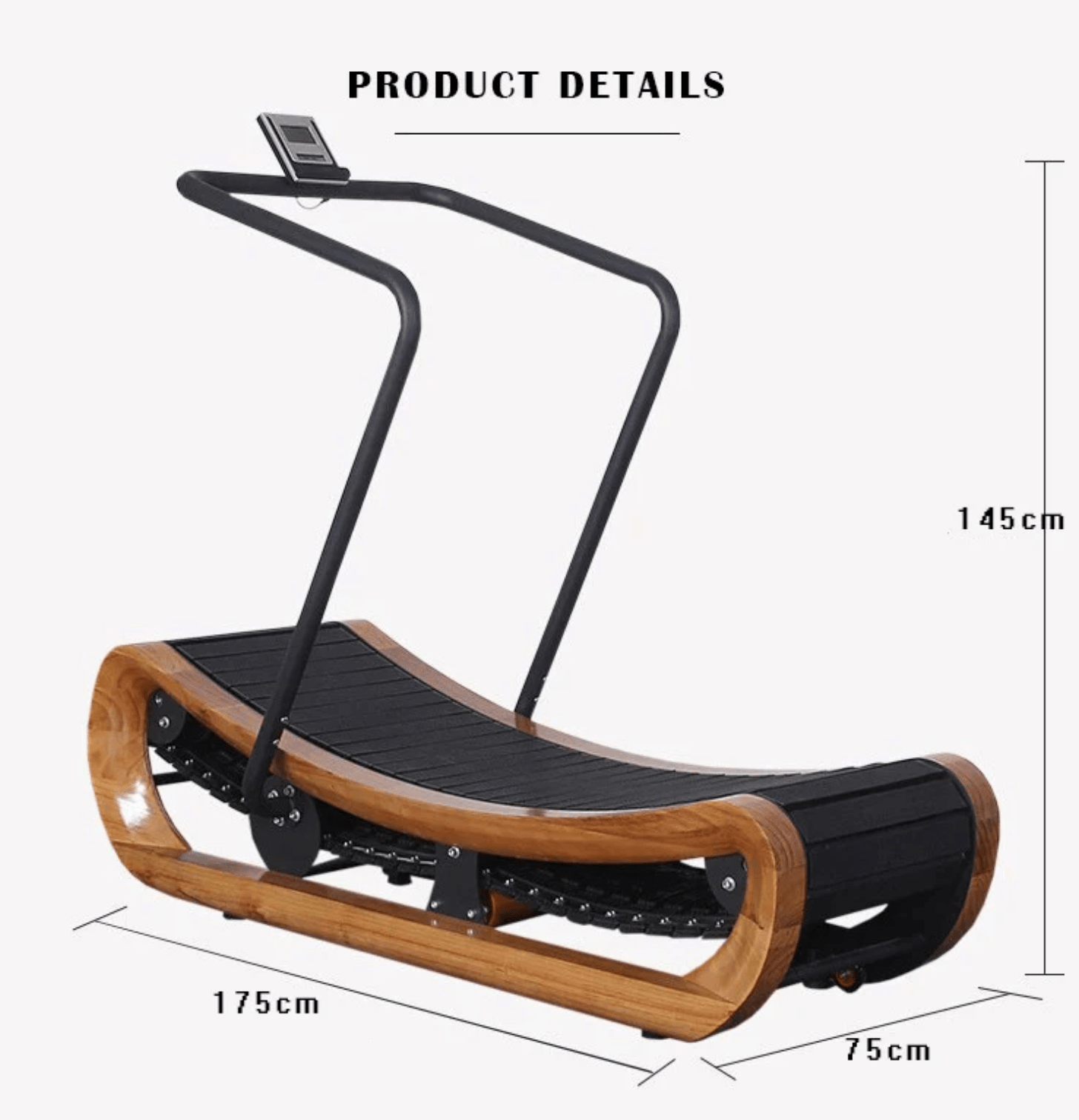 R2000 Handcrafted Solid Wood Curved Resistance Treadmill From The Studio Collection Exclusive Edition - MedEq Fitness