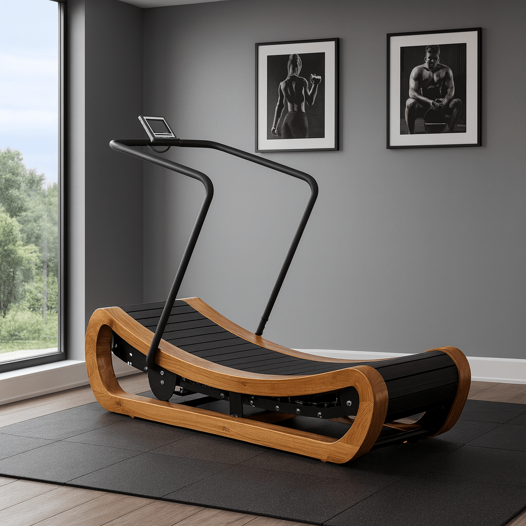 R2000 Handcrafted Solid Wood Curved Resistance Treadmill From The Studio Collection Exclusive Edition - MedEq Fitness