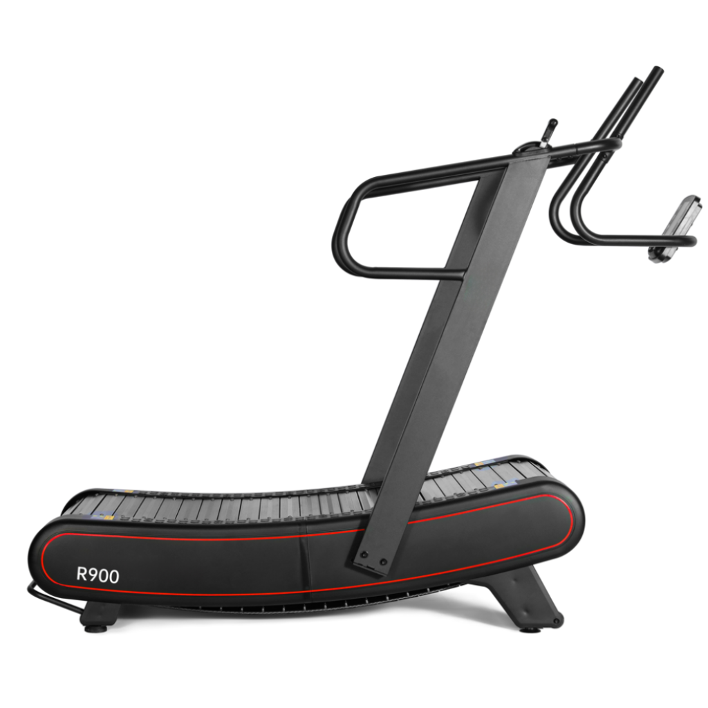 Treadmill with 'R900' branding on a white background