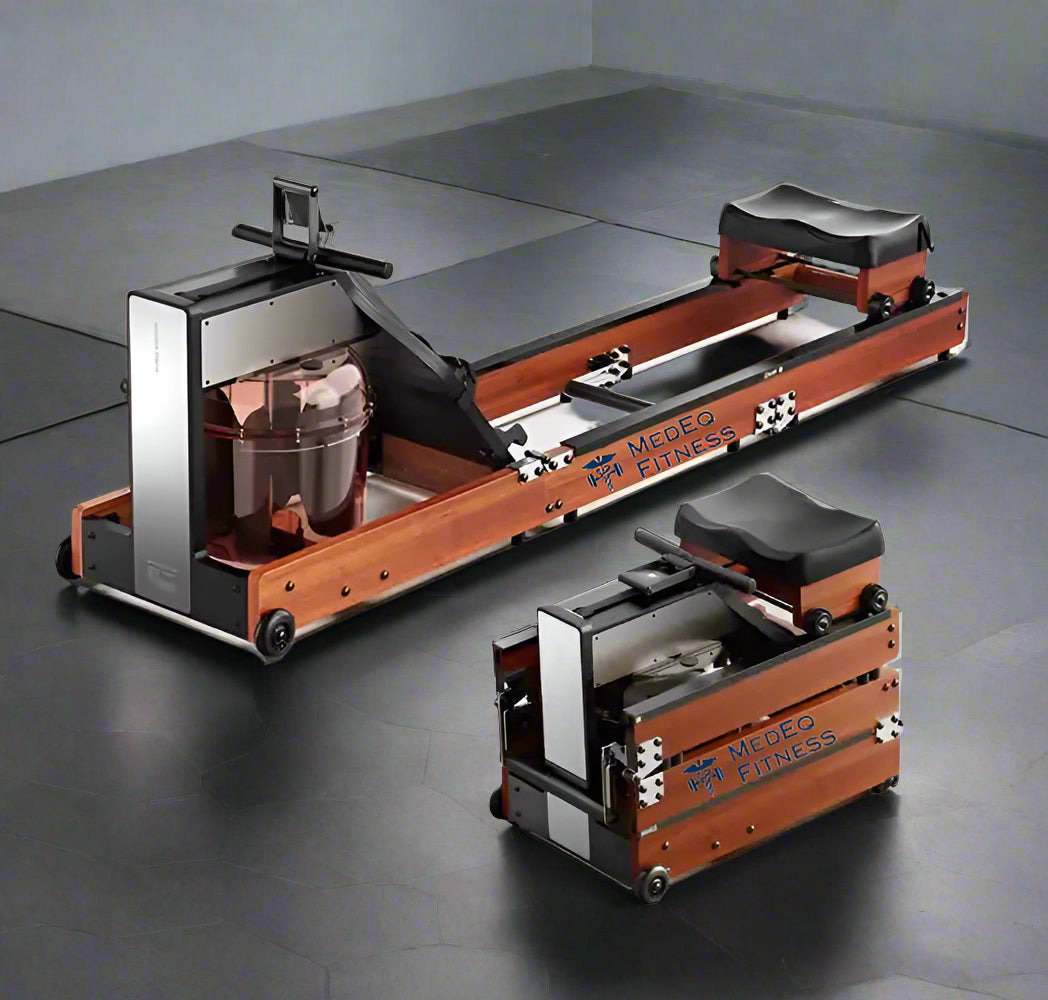 Compact Solid Wood Rowing Machine