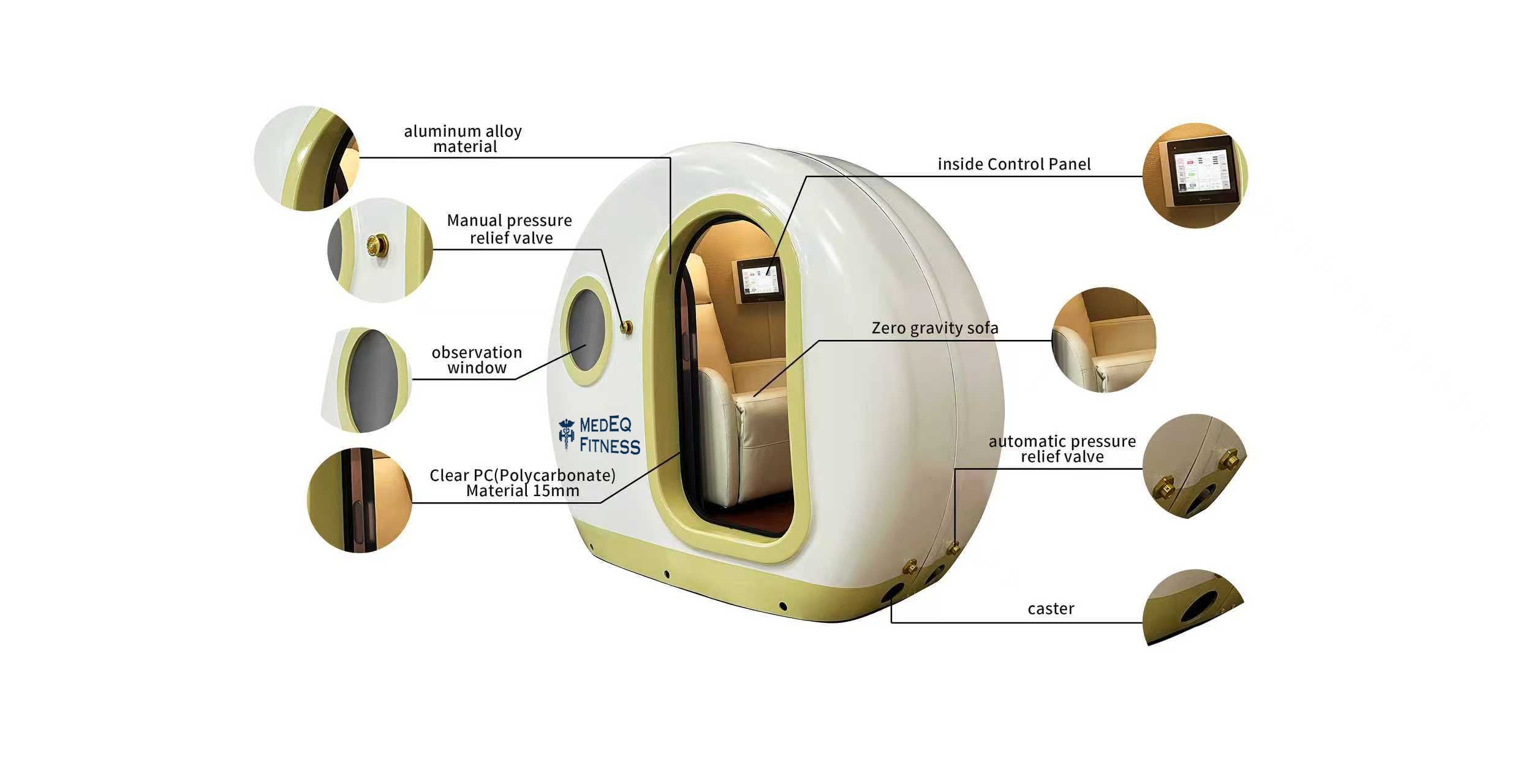 MedEq TimePod 01 – Shell-Shaped 2.0 ATM Hard-Shell Hyperbaric Chamber