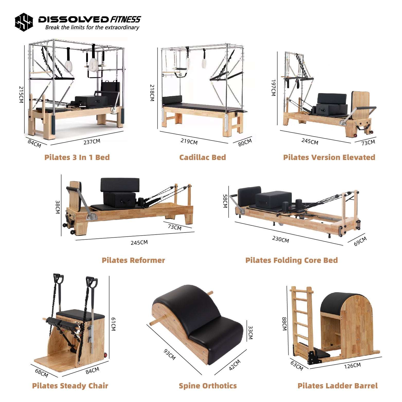 Classic Professional Solid Wood Pilates Reformer - MedEq Fitness