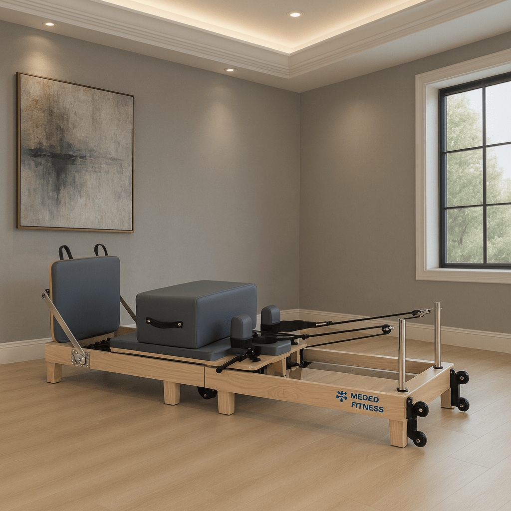 Folding Professional Solid Wood Pilates Reformer - MedEq Fitness