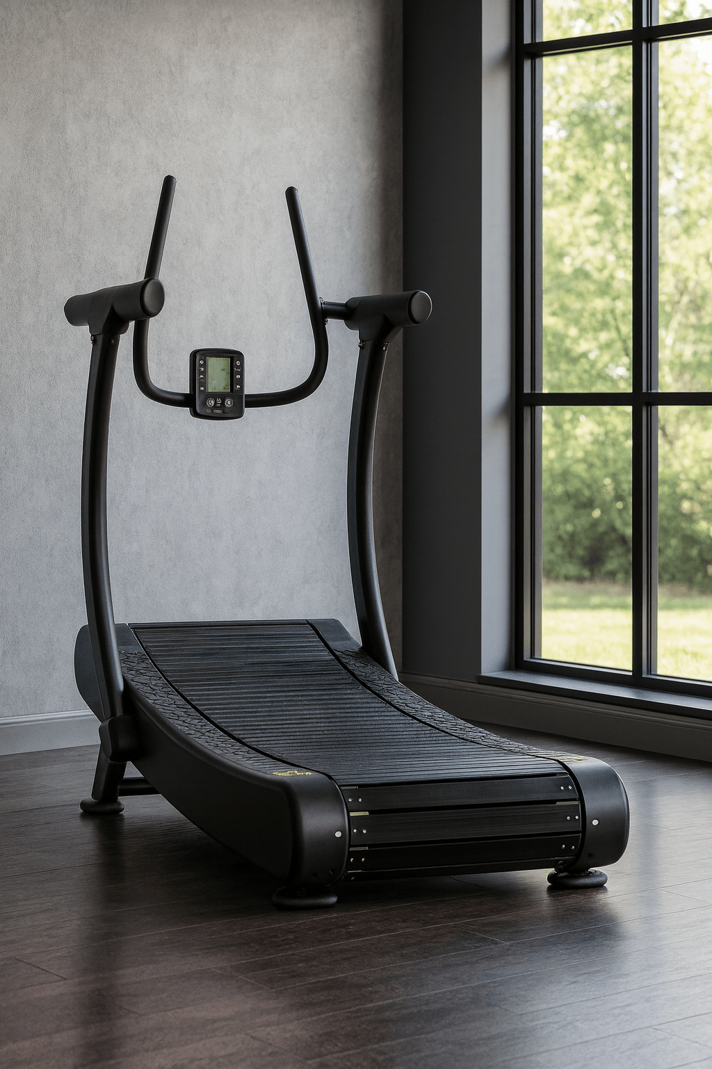 R1000 Curved Resistance Treadmill Self Powered Magnetic Resistance 8 Level Exclusive Deck Design - MedEq Fitness
